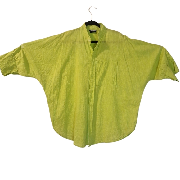 Dilemma Dhruv Shroff lime green oversize tunic top organic cotton OS - Picture 5 of 8